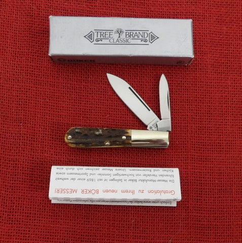 Boker 492ST 492-22 Barlow 2 Blade Knife Genuine Stag Carbon Steel Solingen Germany