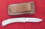 Buck 0510 510 Classic II Lockback Knife Scrolled Aluminum Like 500 Duke 1980's USA Lot#500-26