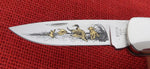 Buck 0500 500 Duke Gold Etched Ducks in Flight Limited Edition Knife Mirror Finish USA 1980's Lot#500-6