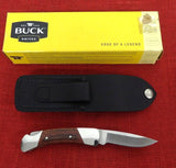 Buck 0500RWS 500 FB Duke Folding Sheath Pocket Knife DymaLux Red Wood 420HC Lockback Lot#500-230