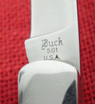 Buck 0501 501 Esquire NOT Squire Pocket Knife Micarta Handle USA Made 1977-1980 Lot#501-2