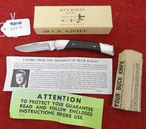 Buck 0503 503 Prince Micarta Folding Pocket Knife Lock Back USA Lot#503-8