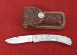 Buck 0510 510 Classic II Lockback Knife Scrolled Aluminum Like 500 Duke 1980's USA Lot#500-33