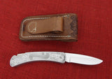 Buck 0510 510 Classic II Lockback Knife Scrolled Aluminum Like 500 Duke 1980's USA Lot#500-33