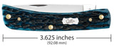 Case 51854 Sod Buster Jr Mediterranean Blue Jig Bone Pocket Worn Knife 6137 SS USA Made