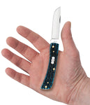 Case 51854 Sod Buster Jr Mediterranean Blue Jig Bone Pocket Worn Knife 6137 SS USA Made