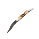 Bear & Son 5193D 1/2" Little Toothpick 3" Knife Damascus India Stag Bone USA