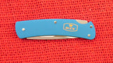 Buck 0524BLS 524 Alumni Lockback Thin Lightweight Blue Aluminum Pocket Knife Discontinued USA MADE Lot#525-55