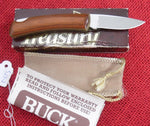 Buck 0527-BR 527 The Treasury Brown Wood Executive Gent Knife 1986 USA Lockback Mirror Finish Lot#527-2
