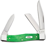 Case 52821 Medium Stockman Brilliant Green Smooth Bone Knife 63032 SS USA Made