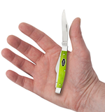 Case 53035 Medium Stockman 3 1/4" Slip Joint Pocket Knife Green Apple Smooth Bone USA 6344 SS
