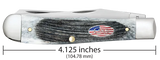 Case 53060 Trapper Knife Gray Bone Handle Flag Shield 6254 SS NIB Stars & Stripes