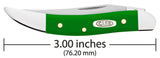 Case 53394 Small Texas Toothpick Green Synthetic Knife 410096 SS USA Made