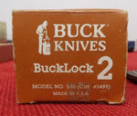 Buck 0535 535 Bucklock 2 USA 1991 Knife UNUSED IN BOX Wood Handle 425M Steel Lot#535-4