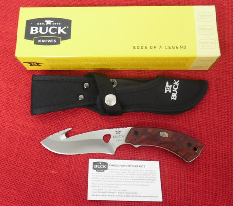 Buck 0536RWG 536 Open Season Guthook Skinner Fixed Blade Hunting Knife Dymondwood Rosewood USA 2018 Lot#BU-316