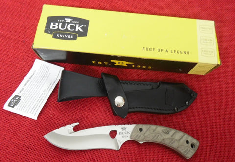 Buck 0537ODG 537 Open Season Skinner Guthook Hunting Knife OD Micarta S35VN USA 2018 Discontinued Lot#BU-318