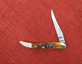 Case 05431 Tiny Toothpick Knife Silver Script Autumn Bone 2002 USA 610096 SS