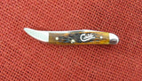 Case 05431 Tiny Toothpick Knife Silver Script Autumn Bone 2002 USA 610096 SS