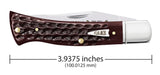 Case 55237 Axe Handle Knife Pocket Worn Mahogany Bone BR61135 SS