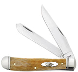 Case 58182 Trapper Antique Smooth Bone Fluted Bolster Pocket Knife 6254 SS