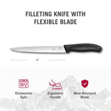 Victorinox Knife 6.8713.20-x2 Fillet Knife 8" Flexible Blade Swiss Classic Forschner