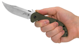 Kershaw 6030 CQC-10K Emerson Wave Shaped Feature Pocket Knife Bowie Blade Olive G10/Stainless Frame Lock