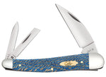 Case 63735 Seahorse Whittler Blue Sycamore Wood USA 7355WH SS