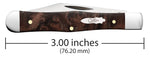 Case 64061 Small Swell Center Jack Pocket Knife Smooth Brown Maple Burl Wood USA Made 7225 1/2 SS