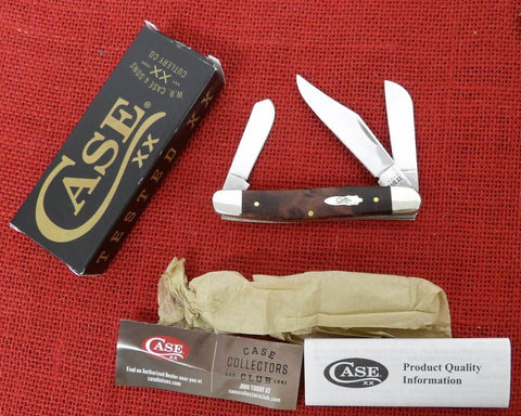Case 54065 Stockman Knife Brown Maple Burlwood Stainless 7347 SS
