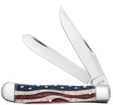 Case 64132 Trapper Knife Natural Color Wash Bone Star Spangled 6254 SS