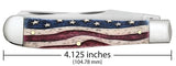 Case 64132 Trapper Knife Natural Color Wash Bone Star Spangled 6254 SS