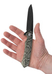 Case 64636 Kinzua Flipper Knife Aluminum Green Snakeskin Colored Handle S35VN Frame Lock USA