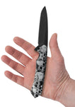 Case 64645 Kinzua Flipper Knife Black Aluminum w/ Skulls DLC Spear Point S35VN Frame Lock USA