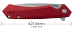 Case 64661 Kinzua Knife Red Aluminum S35VN USA Spear Point