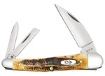 Case 65347 Seahorse Whittler 6.5 BoneStag Knife Stainless 6.5355WH SS