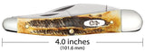 Case 65347 Seahorse Whittler 6.5 BoneStag Knife Stainless 6.5355WH SS