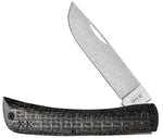 Case 66382 Sod Buster Jr Crossroads XR10137 S35VN Knife Black Burlap Laminate w/ Day Glow G10
