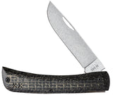 Case 66382 Sod Buster Jr Crossroads XR10137 S35VN Knife Black Burlap Laminate w/ Day Glow G10