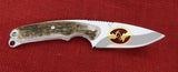 Buck 0694EKSBPA 694 Alpha Hunter Fixed Knife 2011 Stag 24kt Battling Bucks Cutout Lot#BU-458