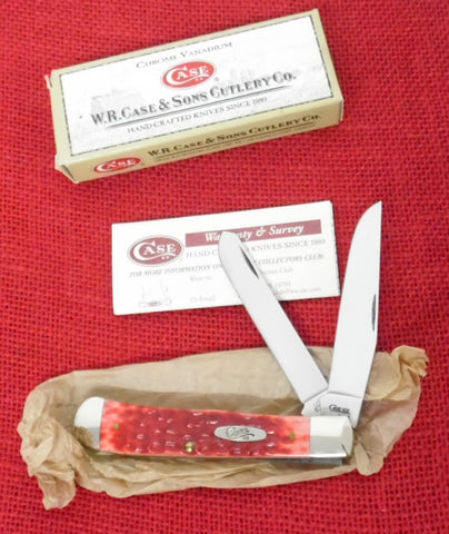 Case 06984 Trapper Dark Red Jig Bone Knife Marked CV not CS 2008 USA UNUSED 6254 CV