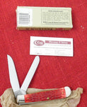 Case 06984 Trapper Dark Red Jig Bone Knife Marked CV not CS 2008 USA UNUSED 6254 CV