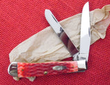 Case 06984 Trapper Dark Red Jig Bone Knife Marked CV not CS 2008 USA UNUSED 6254 CV