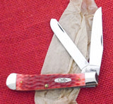 Case 06984 Trapper Dark Red Jig Bone Knife Marked CV not CS 2008 USA UNUSED 6254 CV