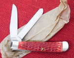 Case 06984 Trapper Dark Red Jig Bone Knife Marked CV not CS 2008 USA UNUSED 6254 CV