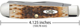 Case 00163 Trapper Knife Amber Bone 6254 SS