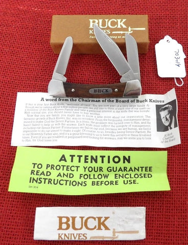 Buck 0703 703 Colt Wood Handle Pocket Knife 3 Blade USA Made Brown Box Lot#703-16