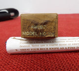 Buck 0705 705 Pony Box says Amigo Knife Early 80's Wood Handle Script Shield 425M 705-14