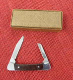 Buck 0705 705 Pony Box says Amigo Knife Discontinued USA Early 1980's Wood Handle Script Shield 425M Lot#705-12