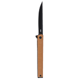 Columbia River CRKT 7097DK CEO Flipper Knife Black Plain Blade TAN GRN Richard Rogers