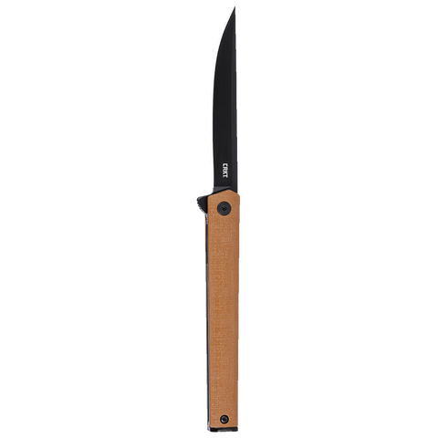 Columbia River CRKT 7097DK CEO Flipper Knife Black Plain Blade TAN GRN Richard Rogers